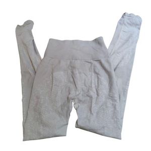 Varley Cream Snakeskin Print High Rise Leggings Small